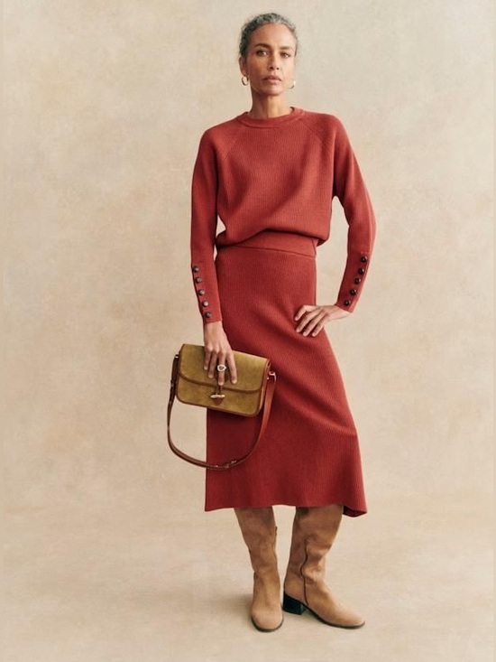 Sezane Dresses & Skirts - Sezane Sami Jumper and Naelle Skirt Set Sienna Size Large